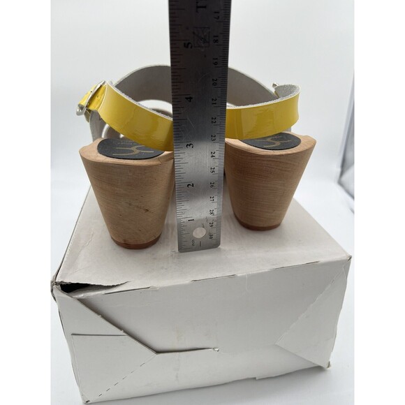 Cape Clogs Sweden Hedda Yellow Patent Wood Sole Sandals Women's Size 36 - Picture 4 of 11